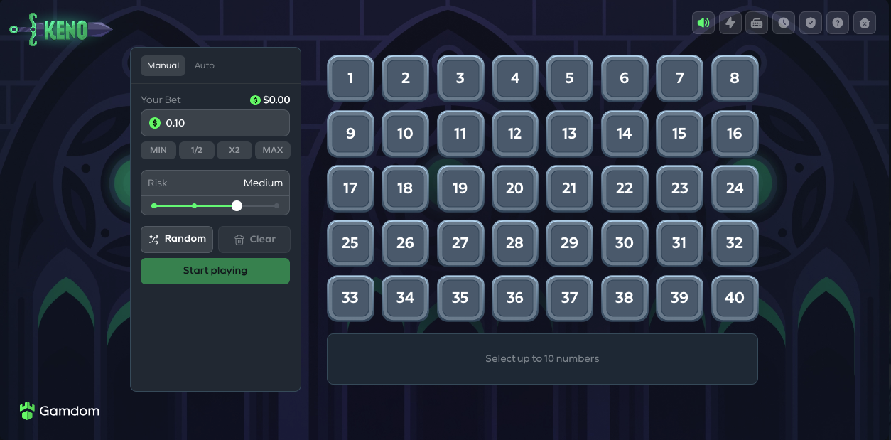 Gamdom Originals Keno